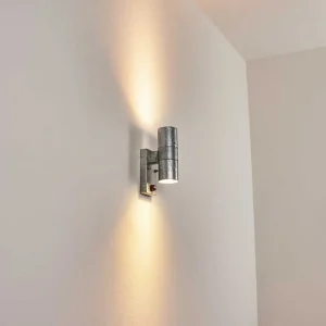 hofstein Lampes Extérieures Avec Detecteur>Applique Murale D'Exterieur Bessiebelle Zingue, 2 Lumieres, Detecteur De Mouvement