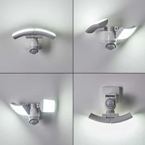 hofstein Lampes Extérieures Avec Detecteur>Applique Murale D'Exterieur Foroyar Led Blanc, 2 Lumieres, Detecteur De Mouvement