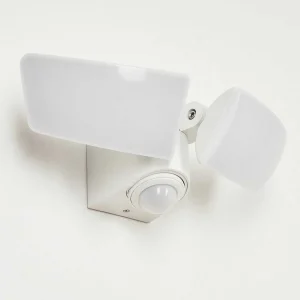 hofstein Lampes Extérieures Avec Detecteur>Applique Murale D'Exterieur Carnetin Led Blanc, 2 Lumieres, Detecteur De Mouvement