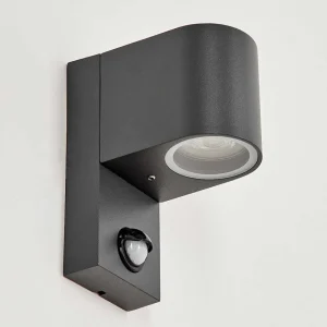 hofstein Lampes Extérieures Avec Detecteur>Applique Murale D'Exterieur Kingstown Anthracite, Transparent, 1 Lumiere, Detecteur De Mouvement