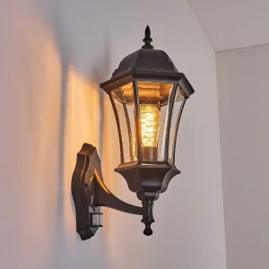 hofstein Lampes Extérieures Avec Detecteur>Applique Murale D'Exterieur Etoe Noir, 1 Lumiere, Detecteur De Mouvement