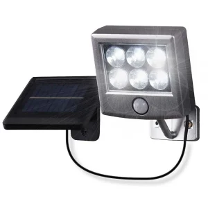 Luminaires Globo Lighting Spots Extérieurs>Applique Murale D'Exterieur Globo Solar Led Noir, Argente, 6 Lumieres, Detecteur De Mouvement