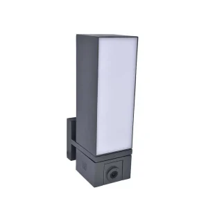 Luminaires Lutec Luminaires Extérieurs Connectes>Applique Murale D'Exterieur Lutec Cuba Led Anthracite, 1 Lumiere, Detecteur De Mouvement