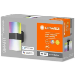 Luminaires Ledvance Luminaires Extérieurs Connectes>Applique Murale D'Exterieur Ledvance Cube Gris, 1 Lumiere, Changeur De Couleurs