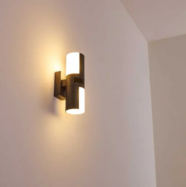 hofstein Appliques Extérieures>Applique Murale D'Exterieur Baulund Led Anthracite, 1 Lumiere, Detecteur De Mouvement