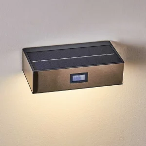 hofstein Lampes Solaires>Applique Murale D'Exterieur Attu Led Nickel Mat, 1 Lumiere, Detecteur De Mouvement