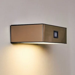 hofstein Lampes Solaires>Applique Murale D'Exterieur Attu Led Nickel Mat, 1 Lumiere, Detecteur De Mouvement