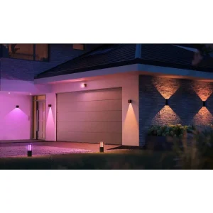 Luminaires Philips Luminaires Extérieurs Connectes>Applique Murale D'Exterieur Philips Hue Resonate Led Noir, 1 Lumiere, Changeur De Couleurs