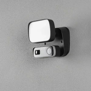 Luminaires Konstsmide Luminaires Extérieurs Connectes>Applique Murale D'Exterieur Konstsmide Camera-Smart-Light Led Noir, 1 Lumiere, Detecteur De Mouvement