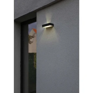 Luminaires Lutec Luminaires Extérieurs Connectes>Applique Murale D'Exterieur Lutec Fadi Led Noir, 1 Lumiere, Detecteur De Mouvement