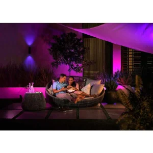 Luminaires Philips Luminaires Extérieurs Connectes>Applique Murale D'Exterieur Philips Hue Ambiance White & Color Appear Led Noir, 2 Lumieres, Changeur De Couleurs