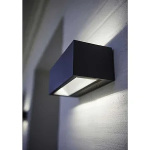 Luminaires Lutec Luminaires Extérieurs Connectes>Applique Murale D'Exterieur Lutec Gemini Led Anthracite, 2 Lumieres, Changeur De Couleurs