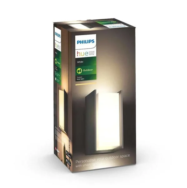 Luminaires Philips Luminaires Extérieurs Connectes>Applique Murale D'Exterieur Set X 2 Philips Hue Turaco Led Anthracite, 1 Lumiere