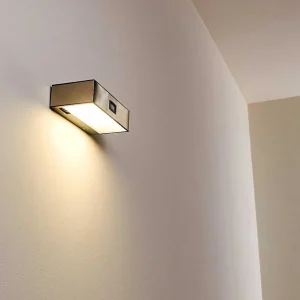 hofstein Lampes Solaires>Applique Murale D'Exterieur Attu Led Nickel Mat, 1 Lumiere, Detecteur De Mouvement