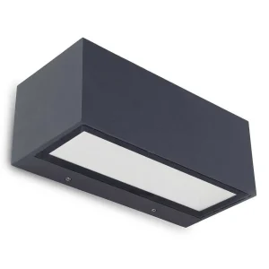 Luminaires Lutec Luminaires Extérieurs Connectes>Applique Murale D'Exterieur Lutec Gemini Led Anthracite, 2 Lumieres, Changeur De Couleurs