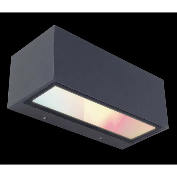 Luminaires Lutec Luminaires Extérieurs Connectes>Applique Murale D'Exterieur Lutec Gemini Led Anthracite, 2 Lumieres, Changeur De Couleurs