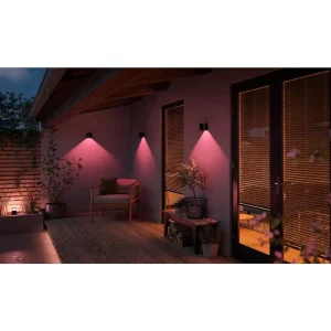 Luminaires Philips Luminaires Extérieurs Connectes>Applique Murale D'Exterieur Philips Hue Resonate Led Noir, 1 Lumiere, Changeur De Couleurs