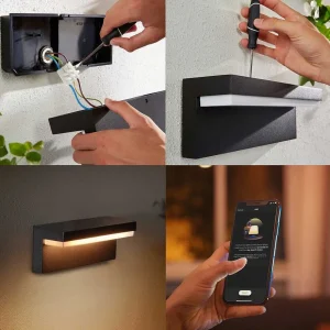 Luminaires Philips Luminaires Extérieurs Connectes>Applique Murale D'Exterieur Philips Hue Nyro Led Noir, 1 Lumiere, Changeur De Couleurs