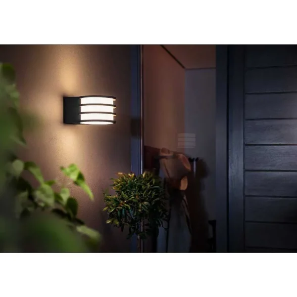 Luminaires Philips Luminaires Extérieurs Connectes>Applique Murale Philips Hue White Lucca Anthracite, 1 Lumiere