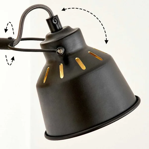 hofstein Lampes Dorees>Applique Murale Safari Chrome, Bois Clair, Noir, 1 Lumiere