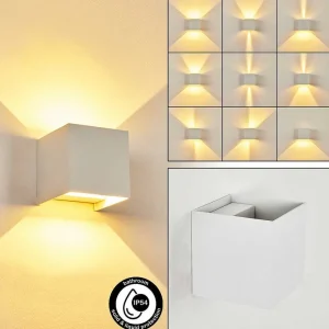 hofstein Appliques Extérieures>Applique Murale Strandaa Led Blanc, 2 Lumieres