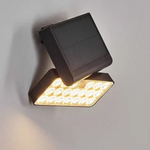 hofstein Luminaires Extérieurs Connectes>Applique Solaire Estampes Led Anthracite, 1 Lumiere, Detecteur De Mouvement