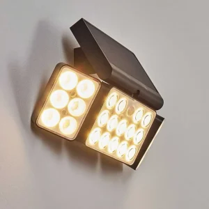 hofstein Luminaires Extérieurs Connectes>Applique Solaire Estampes Led Anthracite, 1 Lumiere, Detecteur De Mouvement