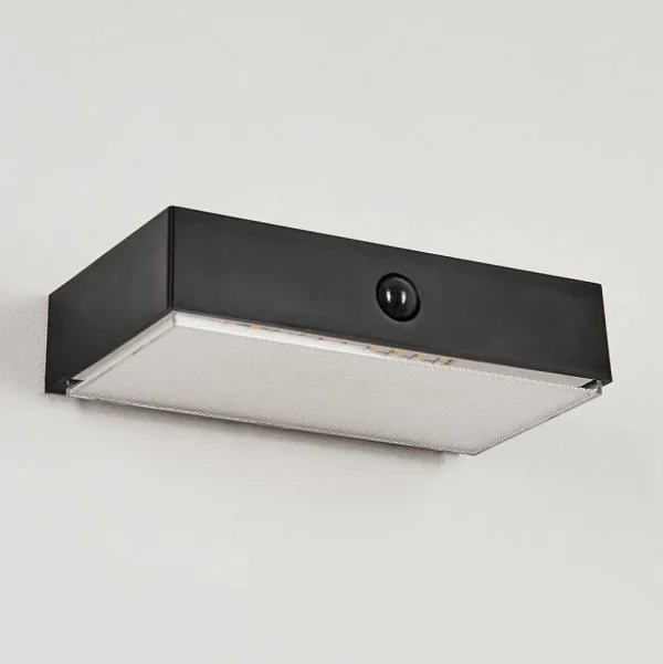 hofstein Luminaires Extérieurs Connectes>Applique Solaire Seilhac Led Noir, 1 Lumiere, Detecteur De Mouvement