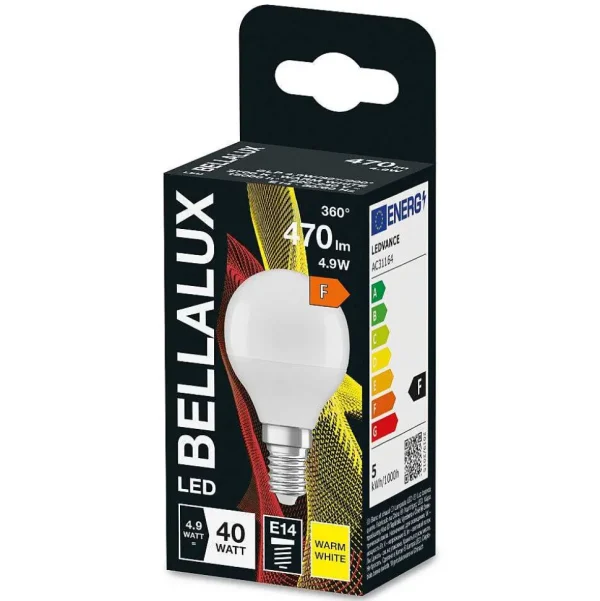 BELLALUX Ampoules E14>® Led E14 4,9 Watt 2700 Kelvin 470 Lumen