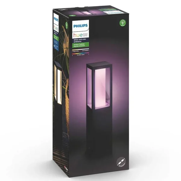 Luminaires Philips Luminaires Extérieurs Connectes>Borne D'Éclairage, Kit D'Extension Philips Hue Ambiance White & Color Impress Led Noir, 1 Lumiere, Changeur De Couleurs