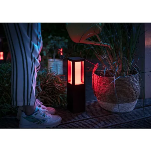 Luminaires Philips Luminaires Extérieurs Connectes>Borne D'Éclairage, Kit D'Extension Philips Hue Ambiance White & Color Impress Led Noir, 1 Lumiere, Changeur De Couleurs