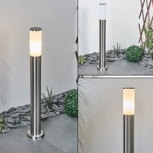 hofstein Balises Lumineuses>Borne Lumineuse Caserta Nickel Mat, Blanc, 1 Lumiere