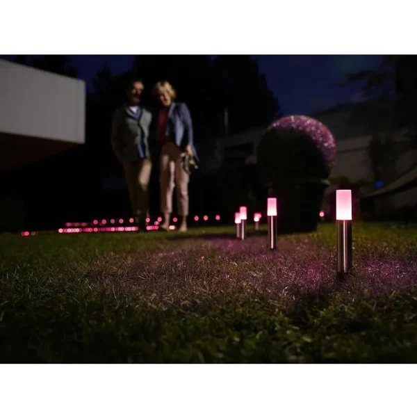 Luminaires Ledvance Luminaires Extérieurs Connectes>Borne Lumineuse Ledvance Garden Pole Acier Inoxydable, 1 Lumiere, Changeur De Couleurs