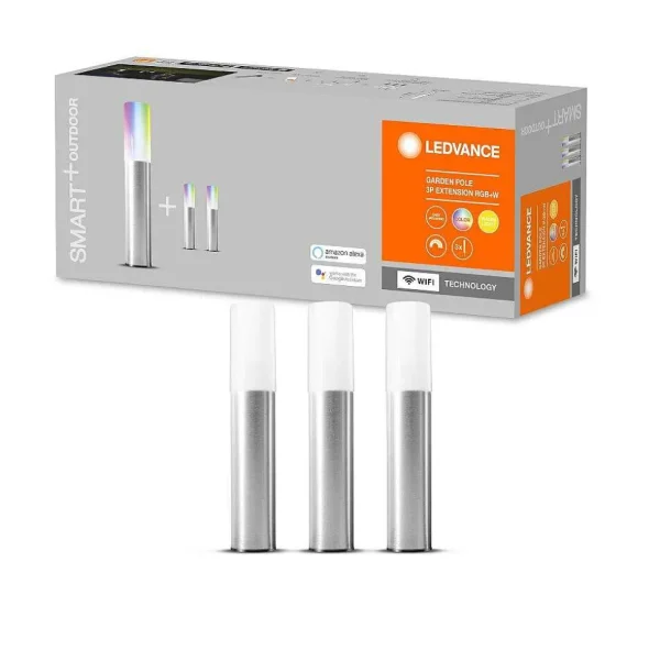 Luminaires Ledvance Luminaires Extérieurs Connectes>Borne Lumineuse Ledvance Garden Pole Acier Inoxydable, 1 Lumiere, Changeur De Couleurs