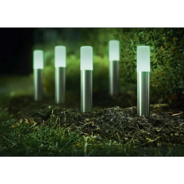 Luminaires Ledvance Luminaires Extérieurs Connectes>Borne Lumineuse Ledvance Garden Pole Acier Inoxydable, 1 Lumiere, Changeur De Couleurs