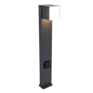 Luminaires Lutec Luminaires Extérieurs Avec Prise>Borne Lumineuse Lutec Cuba Led Anthracite, 1 Lumiere