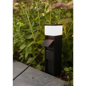 Luminaires Lutec Luminaires Extérieurs Avec Prise>Borne Lumineuse Lutec Mains Led Noir, 1 Lumiere