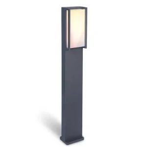 Luminaires Lutec Tuya>Borne Lumineuse Lutec Qubo Led Anthracite, 1 Lumiere, Changeur De Couleurs