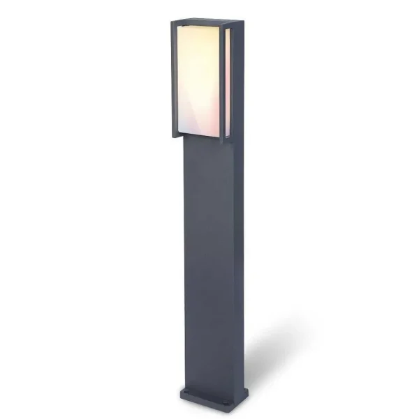 Luminaires Lutec Tuya>Borne Lumineuse Lutec Qubo Led Anthracite, 1 Lumiere, Changeur De Couleurs