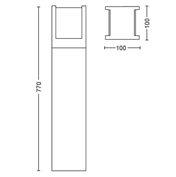 Luminaires Philips Luminaires Extérieurs Connectes>Borne Lumineuse Philips Hue White Fuzo Led Noir, 1 Lumiere