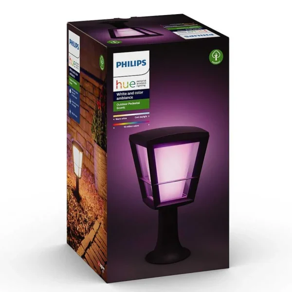 Luminaires Philips Luminaires Extérieurs Connectes>Borne Lumineuse Philips Hue Ambiance White & Color Econic Led Noir, 1 Lumiere, Changeur De Couleurs