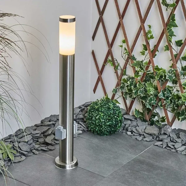 hofstein Balises Lumineuses>Borne Lumineuse Sessa Nickel Mat, 1 Lumiere