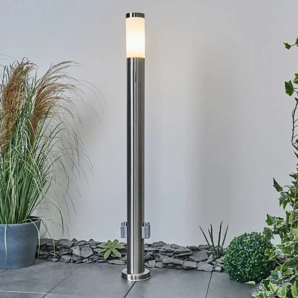 hofstein Balises Lumineuses>Borne Lumineuse Sessa Nickel Mat, 1 Lumiere