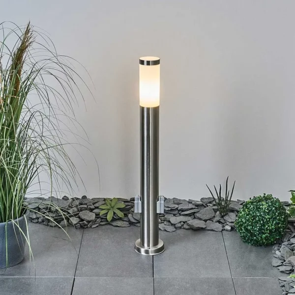 hofstein Balises Lumineuses>Borne Lumineuse Sessa Nickel Mat, 1 Lumiere