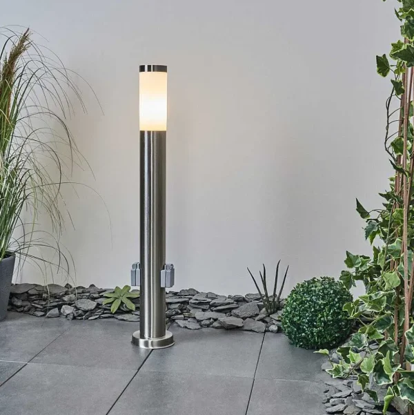 hofstein Balises Lumineuses>Borne Lumineuse Sessa Nickel Mat, 1 Lumiere