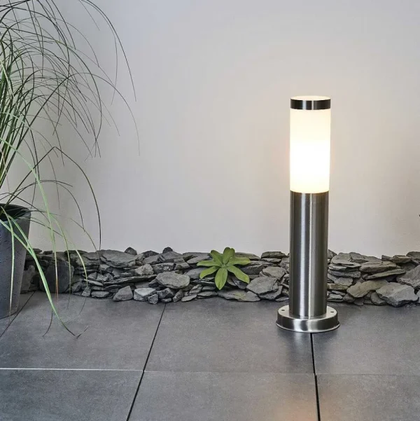 hofstein Balises Lumineuses>Borne Lumineuse Sessa Nickel Mat, 1 Lumiere