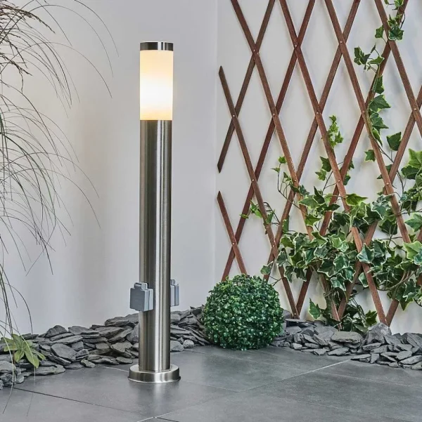 hofstein Balises Lumineuses>Borne Lumineuse Sessa Nickel Mat, 1 Lumiere