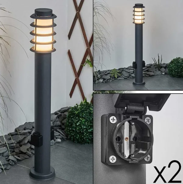 hofstein Luminaires Extérieurs Avec Prise>Borne Lumineuse Tunes Anthracite, 1 Lumiere