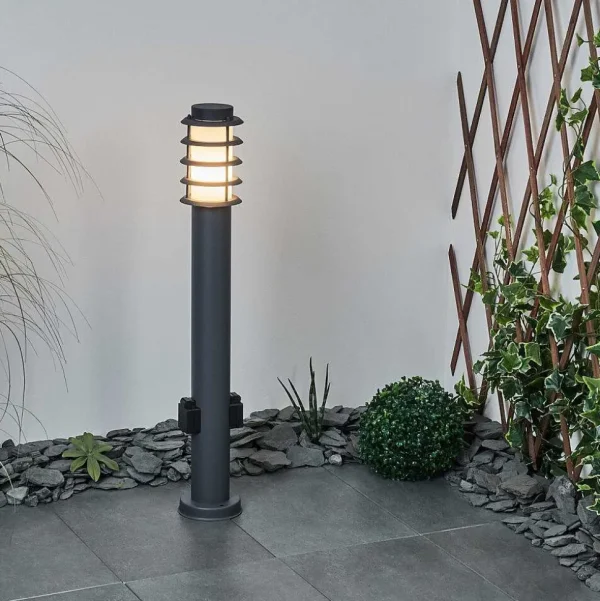 hofstein Luminaires Extérieurs Avec Prise>Borne Lumineuse Tunes Anthracite, 1 Lumiere