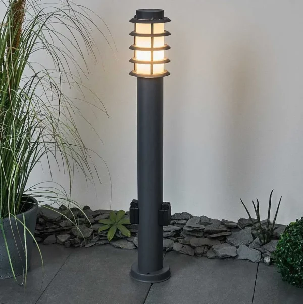 hofstein Luminaires Extérieurs Avec Prise>Borne Lumineuse Tunes Anthracite, 1 Lumiere